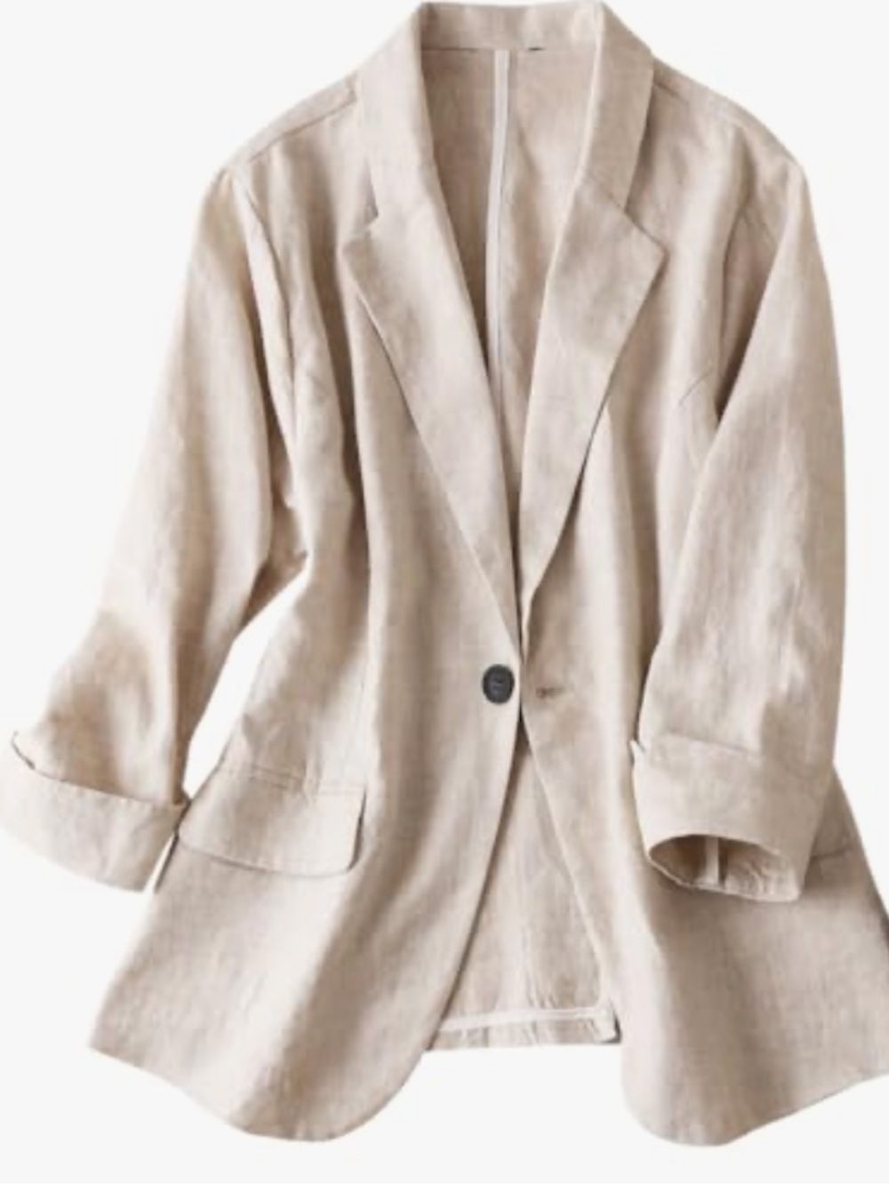 Timing Cream Single-Button lightweight relaxed fit Blazer